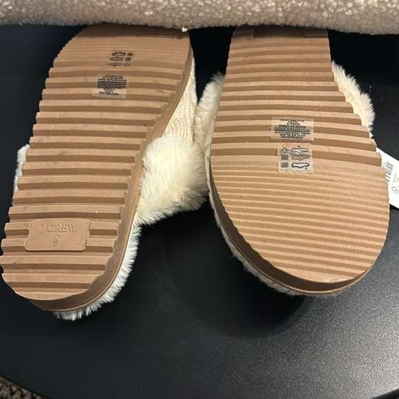 J. Crew cable knit scuff slippers Cream Color size 9 - Picture 4 of 5
